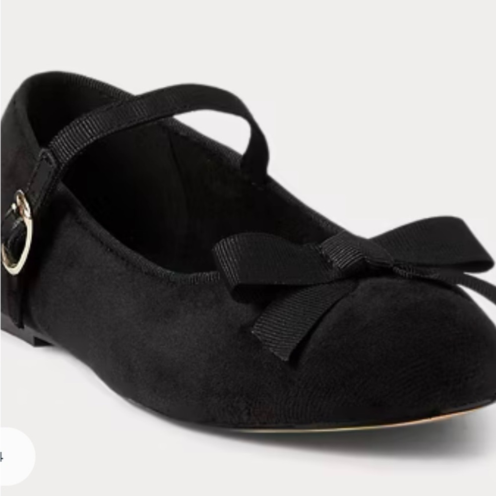 Polo by Ralph Lauren Black Kids Dress Shoes with Bow